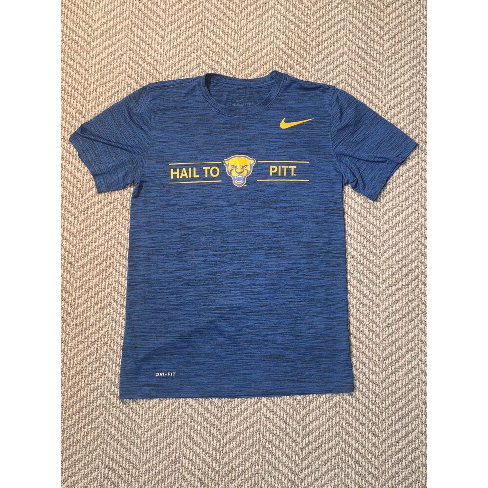 Nike Men Size Small Pitt Panthers Hail To Pitt DriFit Heather Blue TShirt Small